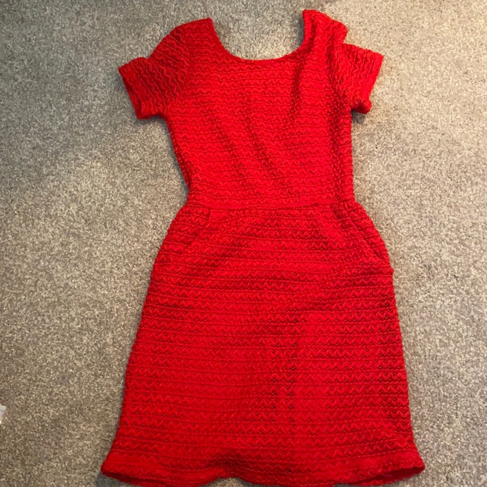 Francesca’s red/orange with glitter tone dress